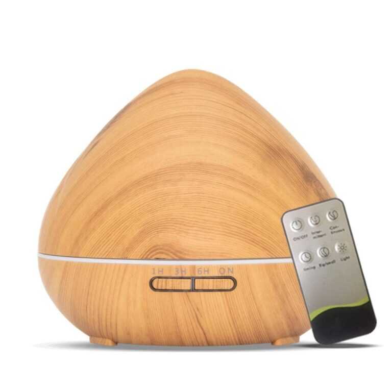 Zen Pro Light Wood aroma diffuser, stijlvolle houten luchtbevochtiger met LED-verlichting voor aromatherapie
